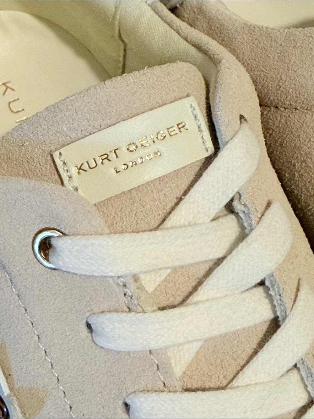 Kurt Geiger London Laney Flower Suede Platform Sneakers Bone Combo Sz 40.5 EU - Picture 6 of 14